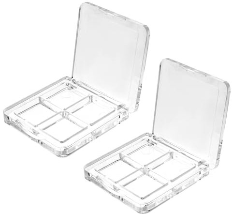 Mipcase 2pcs Depotting Tray Clear 4 Grids Make-up Palettes Empty Makeup Containers Paint Pallet Lipstick Container for Depotting Eyeshadow Empty Eye Shadow Pallet Travel Bracket Pigment