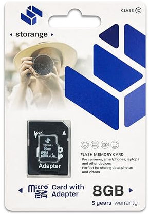 STORANGE Carte Micro SD 8 Go Classe 10 SDHC + Adaptateur