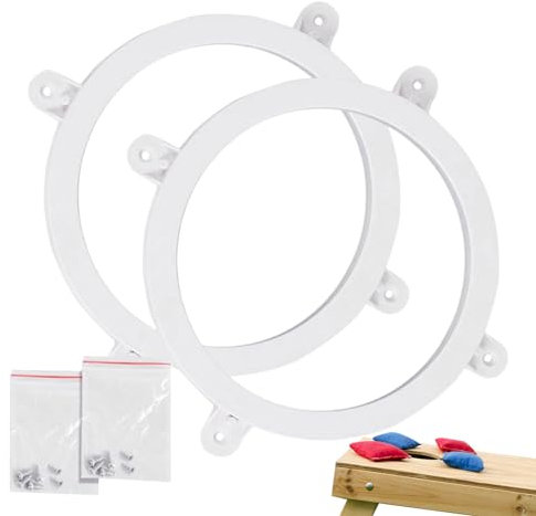 PUCHEN Cornhole Light Up LED Ring Kit,LED Light Up Board Rings for Cornhole Sets - Battery Powered Waterproof Anti Glar LED Cornhole Lights for Outdoor Garden Lawn