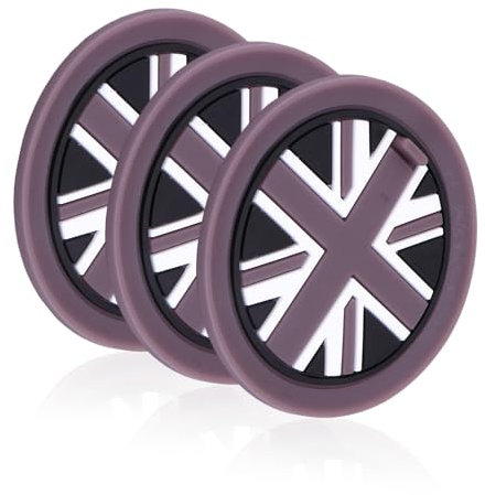 3 Pieces Gray Coasters, Mini Car Accessories, Cup Holder Coasters, Car Coasters, Union Jack Style Cup Holder Coasters, Silicone Coasters