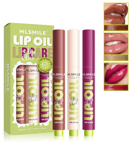 Plump Lipgloss Lip Oil Set, Fat Lip Oil High Impact Lip Color,Press Lipstick Solid Moisturizing Lip Balm Mirror Lip Oil,Shiny Lip Gloss,Transferproof Wear&Long Lasting Non-Sticky(1PCS)
