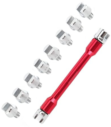 BOROCO Chiave per Raggi per Moto, Set di Chiavi CNC 5.0‑6.8 Lunghezza 93 Mm/3,7 Pollici per La Maggior Parte delle Moto(C(Rosso)