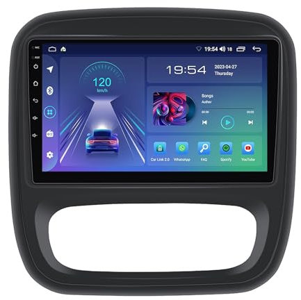 Android 11 Radio De Coche 9 Pulgadas Pantalla Táctil CarPlay Inalámbrica Android Auto Para Renault Trafic 3 / Opel Vivaro B (2014-2021) Con Navegación GPS WiFi HiFi Cámara Trasera + Mirror Link(Size:M