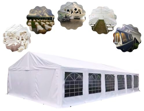 Marquee Gazebo 6x12m PVC + Ground Bar HEAVY DUTY COMMERICAL 500gsm ALL sides - 100% steel | Canopy Party Tent for Outdoor Vendors, Wedding, Birthday, Camping Trips, Garden, Pub, Hiring