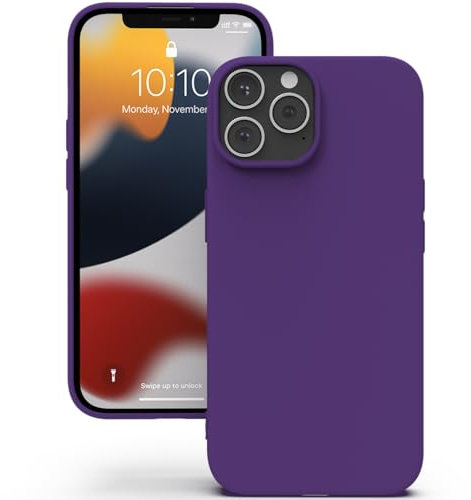 YATWIN Coque pour iPhone 12 Pro Max, Housse en Silicone Doux avec Découpes Précises pour Caméra, Design Ultra Mince, Protection 360° à Bords Surélevés - Violet