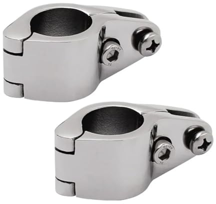 JT-HLM 22mm Hinged Jaw 316 Stainless, bimini fitting 22mm, Boat Hinged Upper Jaw Slide,Jaw Slide Hinged Bimini fitting Top Hinge Rail Mount (2pcs)