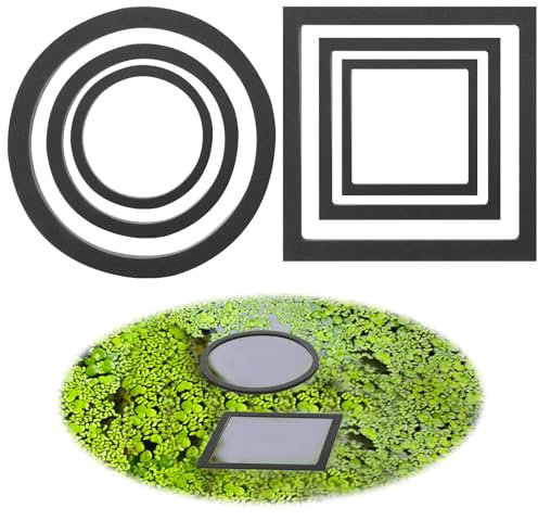 Abeillo 6PCS Fish Feeding Ring Floating Plant Corral Round and Square Aquarium Floating Plant Rings 6 Sizes Aquarium Floating Plant Corral for Bettas Goldfish Fish Tank