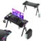 UISEBRT Gaming Schreibtisch 120 x 60cm Gamer Tisch A-förmiger Kohlefaseroberfläche Computertisch mit RGB LED-Licht, Ergonomischer Eckschreibtisch mit Kopfhörerhaken und Getränkehalter