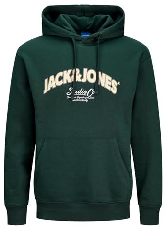 JACK & JONES Herren Hoodie Kapuzenpullover JORBRONX Arch Big Sweat Hood LN, Farbe:Grün, Artikel:-Forest River, Größe:M