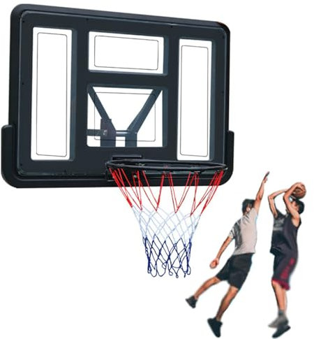 GFLCWYP Basketballkorb Outdoor Wandmontage 43,3X29,5 Zoll, Höhenverstellbares Basketball-Rückbrett Und Felgenwandhalterung, Bruchsicherer Basketball Korb, Für Schulgaragen-Fitnessstudio