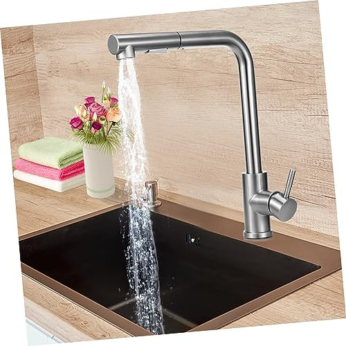 Veemoon Miscelatore Da Cucina Inox Con Doccetta Estraibile Rubinetto Girevole Per Lavelli e Bagni Design Elegante e Moderno Facile Da Installare