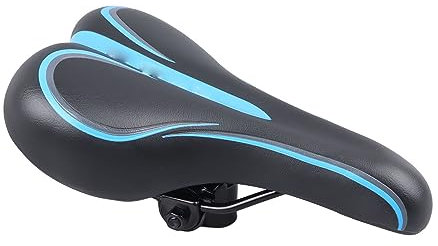 Fahrrad für Männer und Frauen, Stoßdämpfung, Rennrad-Sattel, Weicher Sattel-Ersatz, Schwarz, Blau. Dies Ist Nicht Atmungsaktiv, Aber Auch Sehr Gut für den Fahrradsitz Geeignet