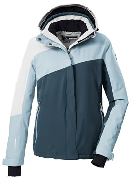 Killtec KSW 26 WMN Ski Jacket/Functional Jacket with Zip-Off Hood and Snow Guard Light Ice Blue, 54, 43412-000