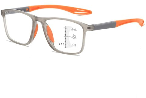 Generisch Ultra-leichte Herren-Sportbrille gegen Blaulicht und Presbyopie, Sportliche intelligente Multifokus Progressive Alterssichtigkeitsbrille, Modische Silikon-Sport-Lesebrille