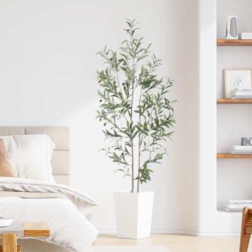 Dripex Olivenbaum Künstlich 150 cm, Kunstpflanze Groß, Künstliche Pflanzen mit Topf, Künstlicher Olivenbaum Groß, Kunstbaum wie echt für Wohnzimmer deko Schlafzimmer Büro, Innen-Dekoration