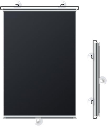 Suction Cup Roller Blinds for Windows, Black Blackout Roller Blinds, No Drilling Sunshade Thermal Insulation and Sun Protection Privacy Screens,Retractable Portable Curtains