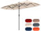 COSTWAY Parasol de Jardin Exterieur 380x200 cm avec LED Solaires, Grand Parasol Double avec Manivelle et 12 Baleines Robustes, Rectangulaire Surdimensionné, pour Terrasse, Patio, Balcon (Beige)