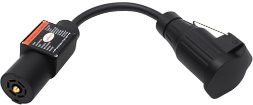 CARROFIX Adaptateur pour éclairage de camion à remorque, prise pour véhicule US à 7 pôles à lame RV vers prise de remorque européenne à 13 broches, boîtier PA (7 voies vers 13 broches)