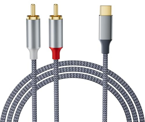 Dalimee USB-C auf Chinch Audio, Chinch auf USB-C, Type-C auf 2RCA Stereo Adapterkabel kompatibel mit iphone 17/16/15, iPad, MacBook, Smartphone, Laptop, Heimkino, DVD, Lautsprecher, Autoradio usw-1M