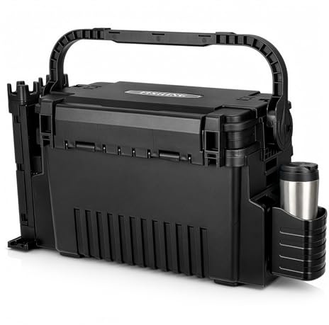 GreenWhim Fishing Tackle Box with 2 Rod Holders & 1 Cup Holder, Large Double-Layer Organizer with Adjustable Dividers, Portable Utility Storage Container For Carp/Sea/Boat/Kayak/Bank Lure Storage