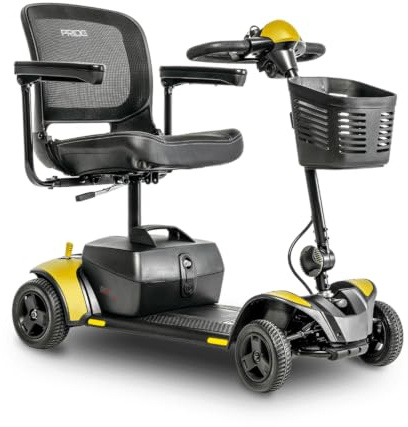 GoGo Elite Traveller 2.0 Mobility Scooter, 17Ah Battery, Compact Travel Design, 4 mph Maximum Speed, 37-Inch Turning Radius, Chell-O Yellow