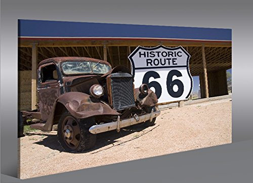 islandburner Bild Bilder auf Leinwand Route 66 Arizona Vintage Car 1K XXL Poster Leinwandbild Wandbild art up your life ®