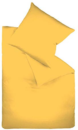 fleuresse Uni-Colours Bettwäsche-Set, Mako Satin, 100 Prozent Baumwolle, Fb. Sonne, 240 x 220 cm