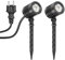 ledscom.de 2 Stück Kleiner LED Gartenstrahler mit Erdspieß TARL für außen, IP65, Stecker, schwarz, 4,3 W, 340lm, warmweiß