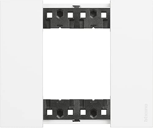 Bticino KA4802KW Light Spot Plate, Living Now Series, Innovative Design with Increased Space for Functions, 2 Modules, White Finish