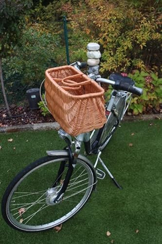 Fahrradkorb aus Weide Fahrradlenker Weidenkorb Pilzkorb Lenkerkorb Einkaufskorb weiß