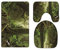 A.Monamour Badezimmer Badematte 3 Teilig Set Grüne Tropische Dschungel Regen Wald Bäume Holzbrücke Natur Landschaft Foto Flanell Saugfähig Badteppiche Badvorleger Badgarnitur WC Vorleger
