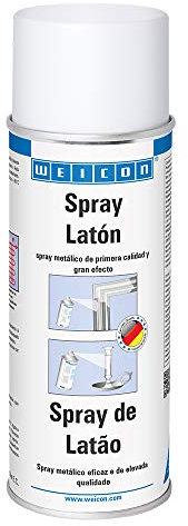 WEICON Spray de latón 400ml Alta Calidad y Efectivo Recubrimiento de Metales, Mate