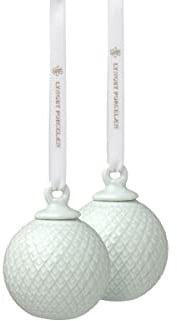 Lyngby Porcelæn Dekorationskugel Ø5 cm 2 Stck. Rhombe Porzellan, grün