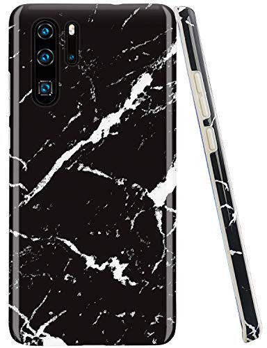 JAHOLAN Huawei P30 pro Hülle Handyhülle TPU Silikon Weiche Schlank Schutzhülle Handytasche Flexibel Case Handy Hülle für Huawei P30 pro - Marmor Schwarz