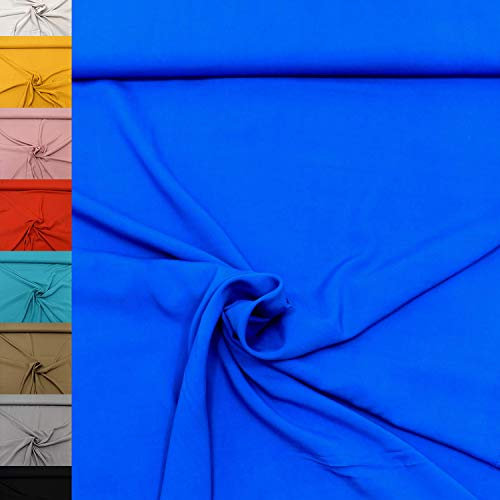 MAGAM-Stoffe Andrea Viskosestoff 100% Viskose Uni Oeko-Tex Meterware 50cm (12. Hawaii-Blau)