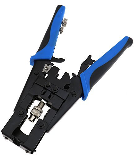 Create idea Pinza crimpatrice a compressione con connettori BNC/RCA/F RG59/58/6 kit cavi