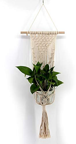 Ototon Suspension Plante Macramé Bohème Corde Pot Suspendu Plante Porte Intérieur et Extérieur Décoration de Jardin