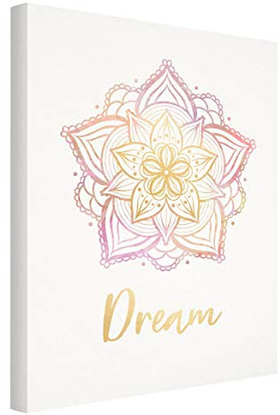 Leinwand Bild - Mandala Illustration Dream Gold rosa - 80 x 60cm - Canvas