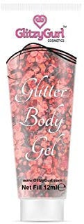 Holografisches Glitzergel für Gesicht und Körper - kosmetischer Glitzer für das Haar - 12 ml - Reizendes Rubinrot