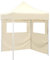 vidaXL Carpa Plegable Profesional con 2 Paredes Tienda Fiesta Tienda de Fiesta Festival Eventos Toldo Pabellón Cenador de Exterior Jardín Terraza Acero Crema 2x2m