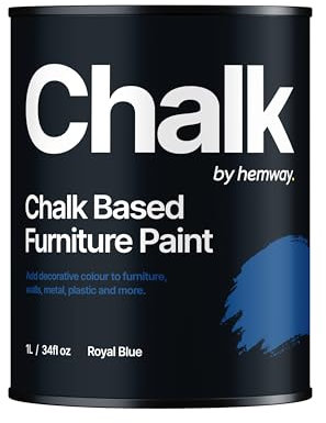 Hemway - Chalk Based Furniture Paint - Royal Blue 1 L | Chalky Matt Shabby Chic Finish for Interior & Exterior Home Decor | Quick Dry & All-in-one