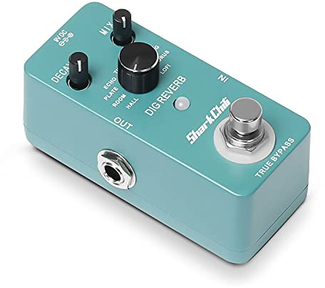 SharkChili E-Gitarre Single Effect Reverb Pedal True Bypass DIG REVERB 9 Reverb-Typen (ohne Netzteil)