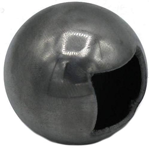 UHRIG Eisen Hohlkugel Ø 30mm, mit Loch 14x14mm, blanke Stahlkugel z.B. für Zaun, Geländer, Gartentor UVM.