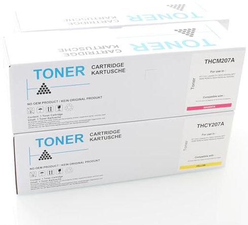 ABC Kompatibles Set 4X Toner für HP 207A (Schwarz,Cyan,Magenta,Gelb) für HP Color Laserjet Pro M255 M255dw MFP M282 M282nw M283 M283cdw M283fdw