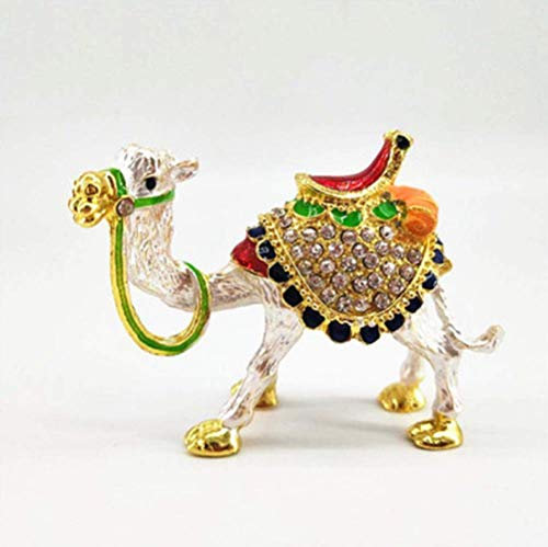 WEKOW 1PCS Wüste Kamel Dekoration Handwerk Metall Home Wohnzimmer Schlafzimmer Dekoration Handstück Geburtstagsgeschenk (Silver White,7cm×6cm)