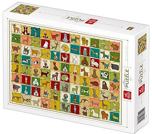 Unbekannt 77141 Deico Games Puzzle 1000 DÁVID KÁTAI ESZTER_Pattern Dogs, Multicolored