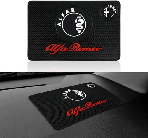Tappetino antiscivolo per cruscotto auto emblema compatibile con Alfa Romeo 159 147 156 155 Mito Giulietta Spider GT Stelvio Giulia Auto Styling