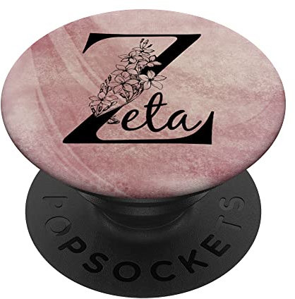 Zeta Personalisierter Name Floral Rose Rosa Grunge Design PopSockets mit austauschbarem PopGrip