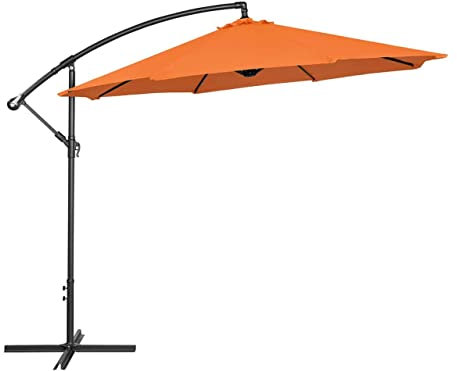 Uniprodo UNI-UMBRELLA-R300OR-N | Ampelschirm | Sonnenschirm | Orange rund Ø 300 cm neigbar | Gartenschirm | Terrassenschirm | Sonnenschutz für Balkon, Terrasse & Garten | Pendelschirm