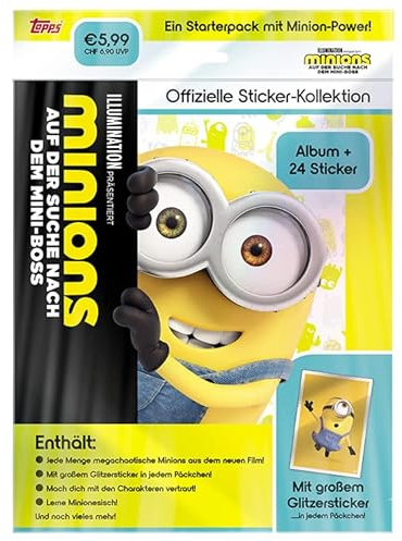 Topps Minions - Auf der Suche nach dem Mini-Boss Sticker Sammlung - Starter Pack